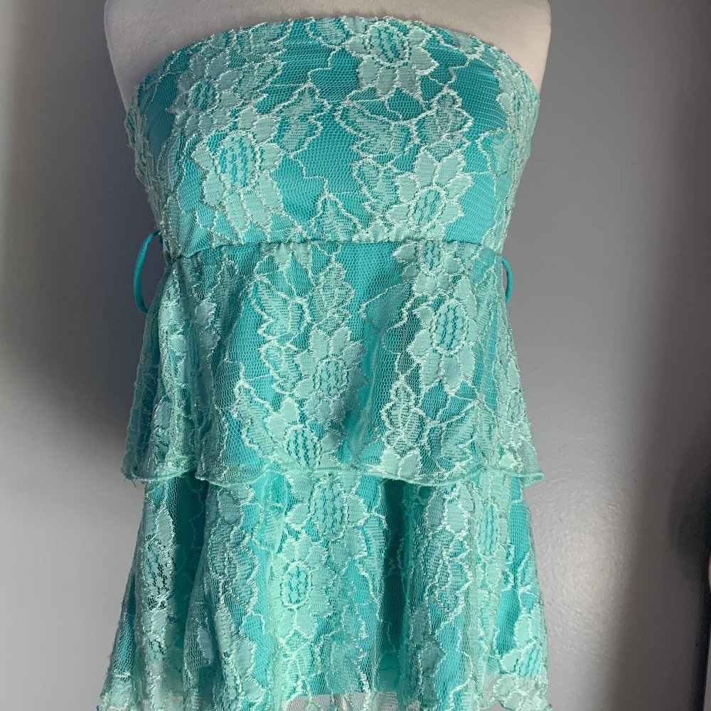 Aqua Lace TubeTop (Rue 21) Size Small